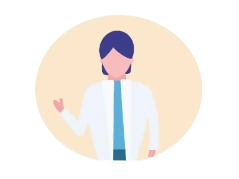 Illustration of woman in open white coat