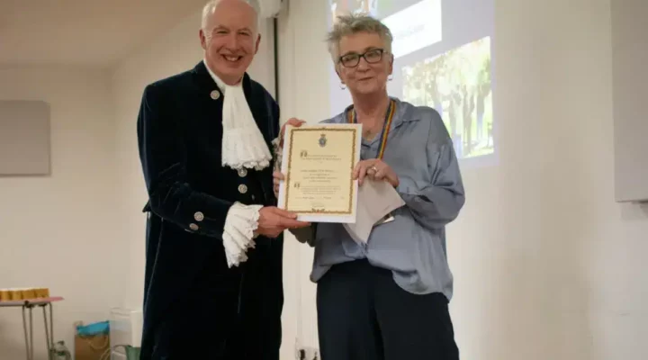 Receiving certificate from high sheriff