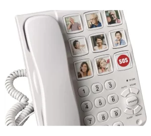 Phone with images of people to help those with dementia