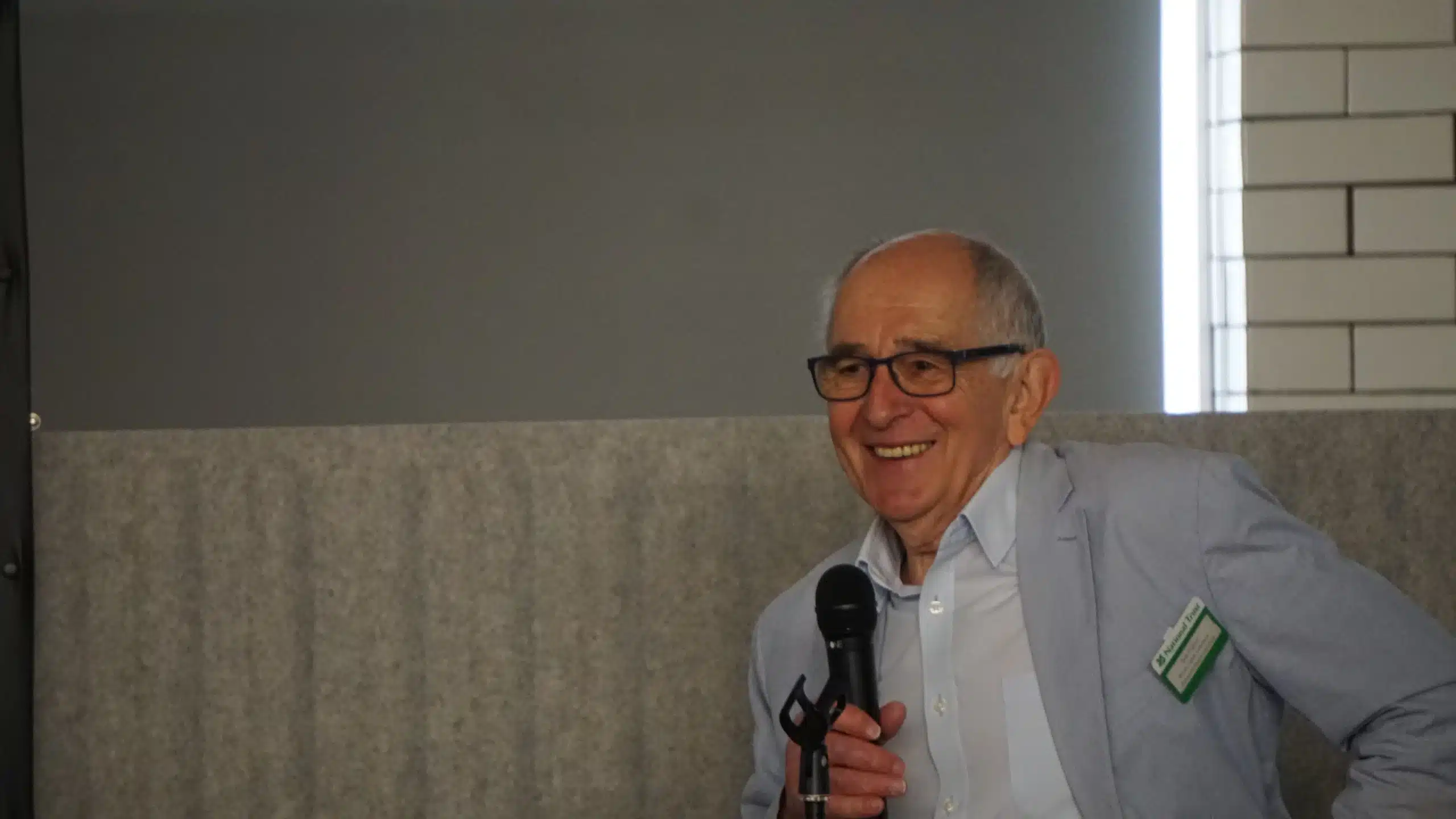 man with microphone