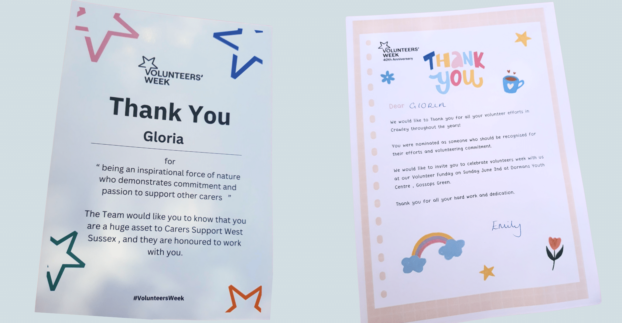 Thank you Gloria - Volunteers Week